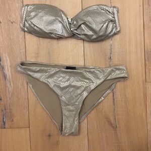 H&M metallic snakeskin bikini